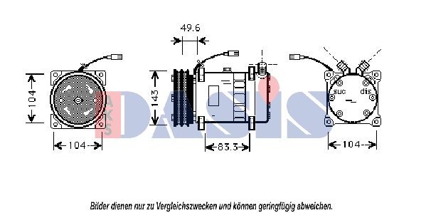 AKS DASIS Air conditioning compressor Article number: 850498N cheaply