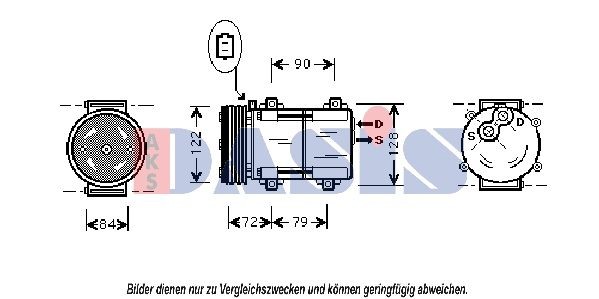 AKS DASIS Air conditioning compressor Article number: 851378N cheaply