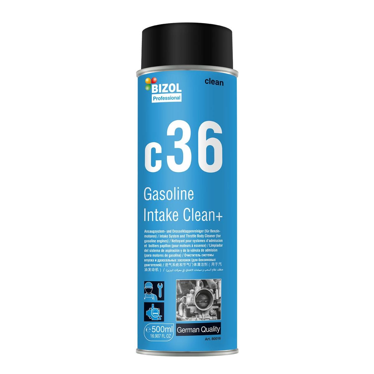 BIZOL Cleaner, petrol injection system Gasoline Intake, Clean+, c36 Article number: 80016 cheaply