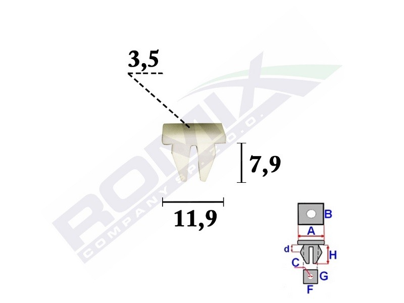 ROMIX Clip, trim / protective strip Article number: C70347 cheaply