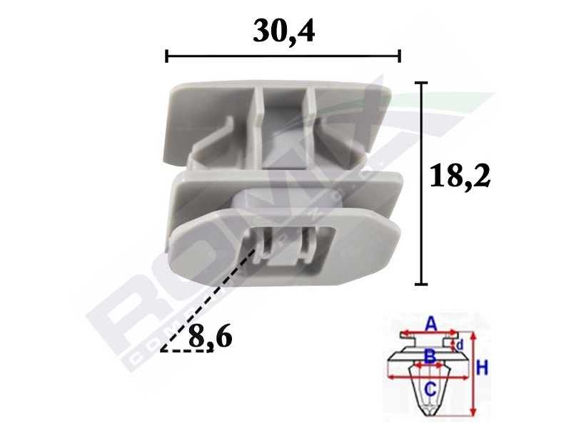 ROMIX Clip, trim / protective strip Article number: C70619 cheaply