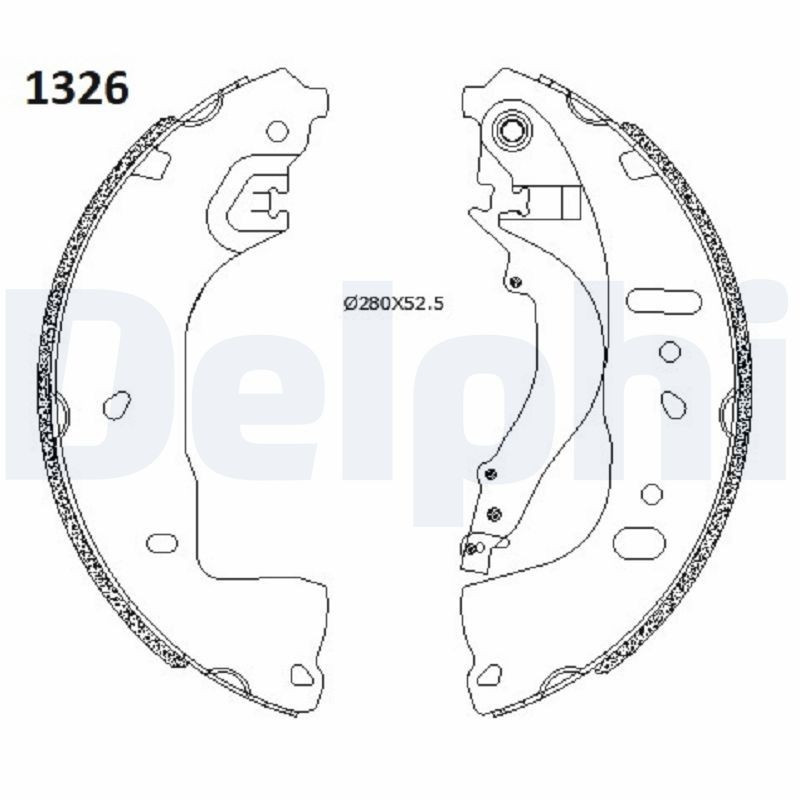 DELPHI Brake Shoe Set Article number: LS2197 cheaply