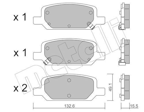 METELLI Brake pad set Article number: 22-1278-0 cheaply
