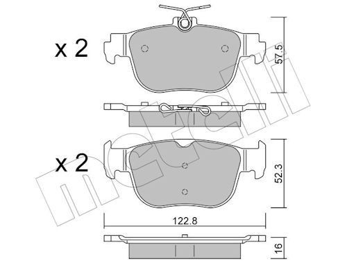 METELLI Brake pad set Article number: 22-1281-0 cheaply