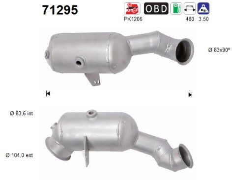AS Catalytic converter Article number: 71295 cheaply