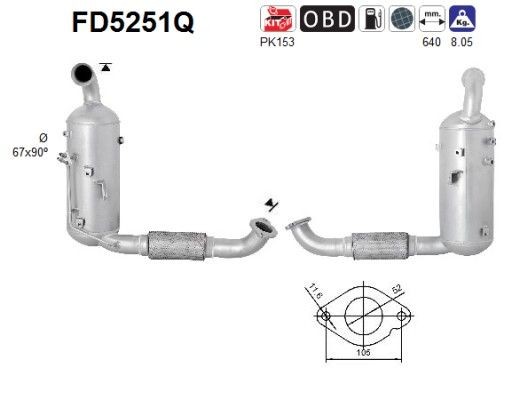 AS Diesel particulate filter Article number: FD5251Q cheaply