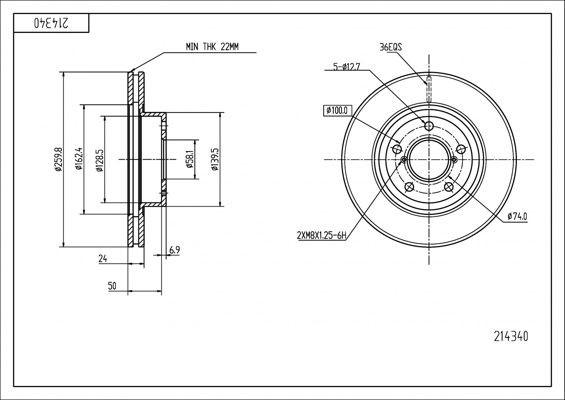 HART Brake disc Article number: 214 340 cheaply