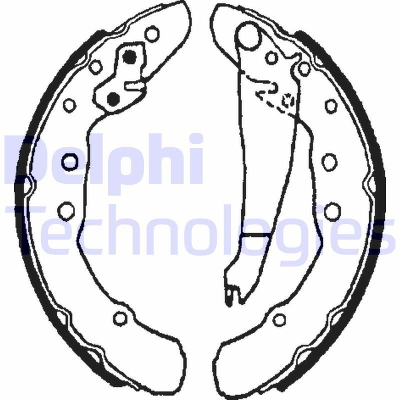 DELPHI Brake Shoe Set Article number: LS1655 cheaply