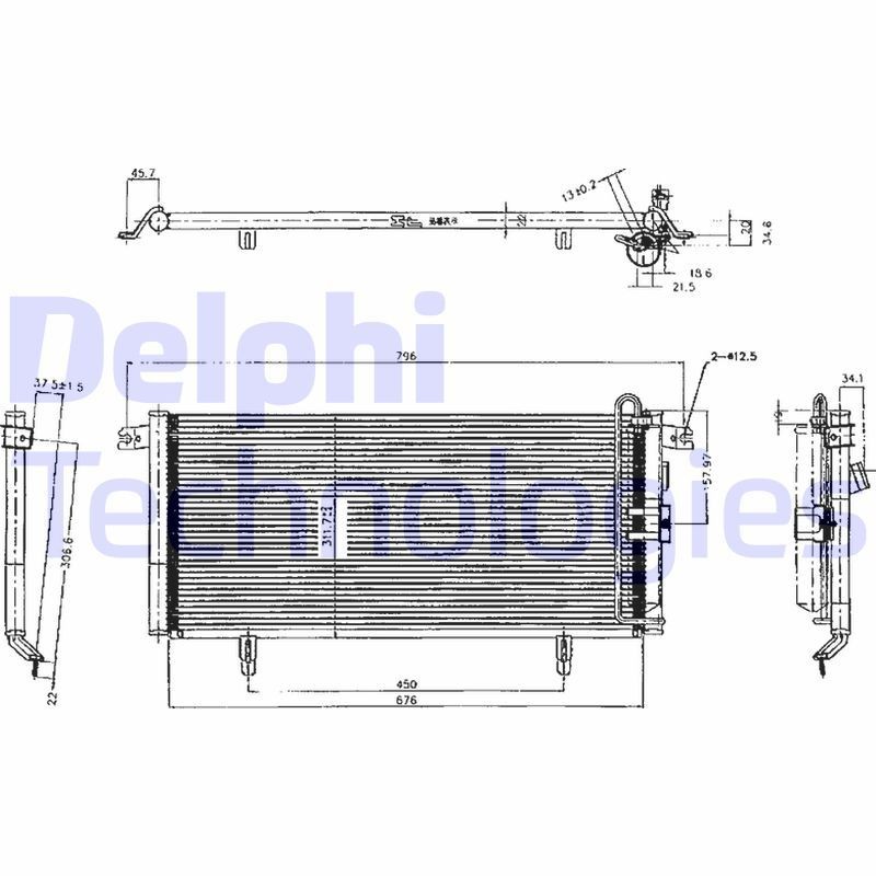 DELPHI Air conditioning condenser Article number: TSP0225224 cheaply