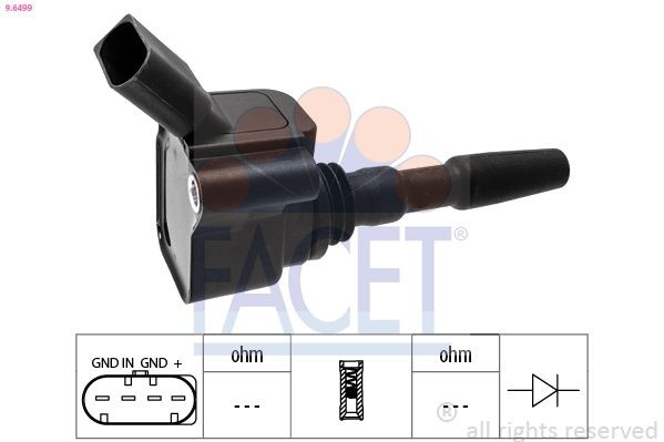 FACET Ignition coil Article number: 9.6499 cheaply