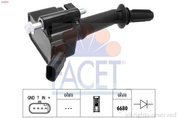 FACET Ignition coil Article number: 9.6531 cheaply