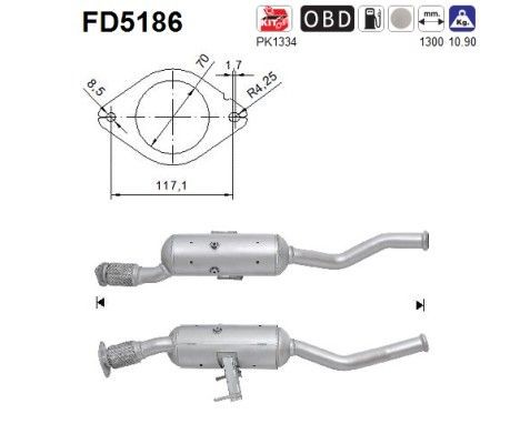AS Diesel particulate filter Article number: FD5186 cheaply