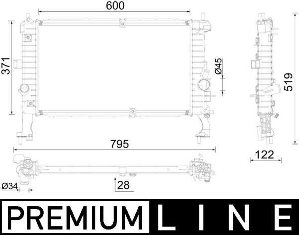 MAHLE ORIGINAL Engine radiator Article number: CR 2588 000P cheaply