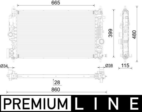 MAHLE ORIGINAL Engine radiator Article number: CR 2592 000P cheaply