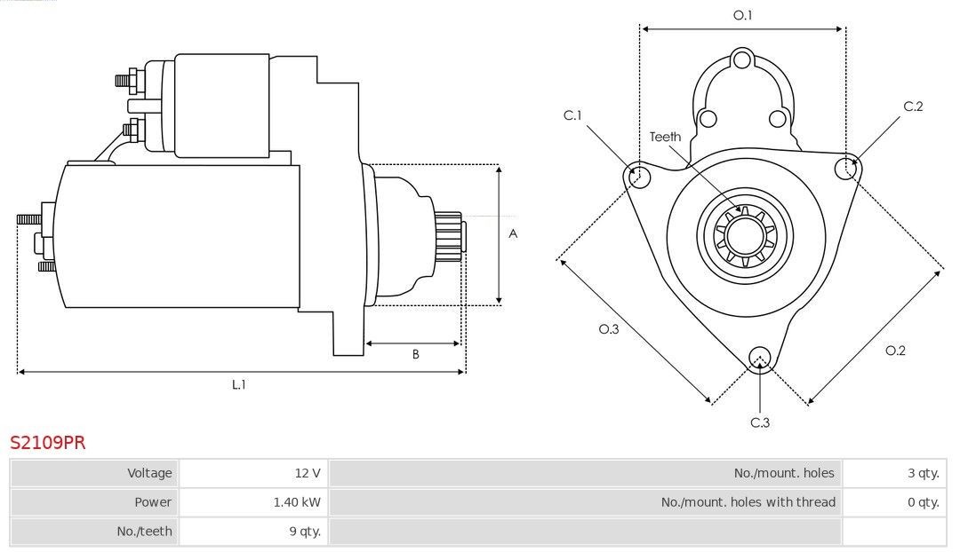 AS-PL Starter motor Article number: S2109PR cheaply