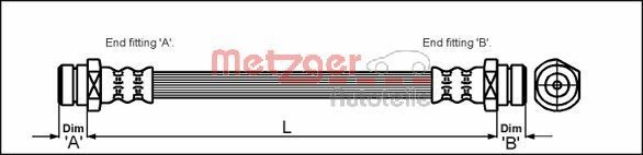 METZGER Brake hose Article number: 4113305 cheaply