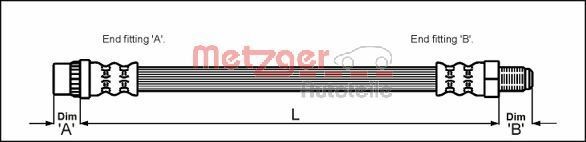 METZGER Brake hose Article number: 4114653 cheaply