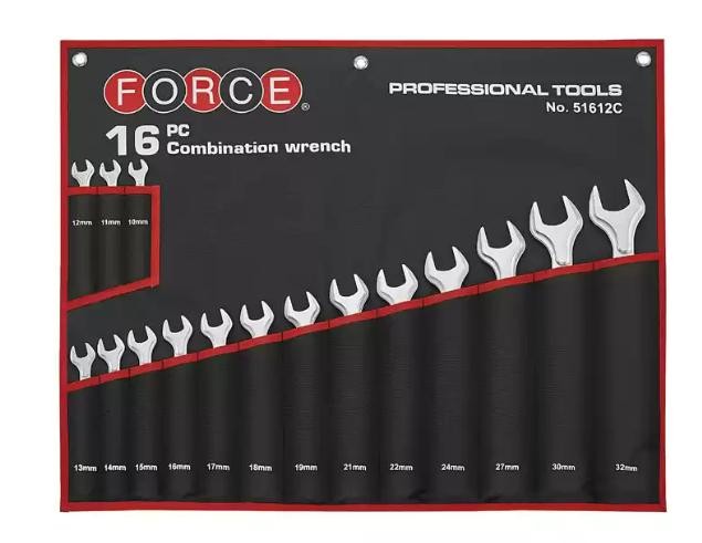 FORCE Spanner Set, ring / open ended Article number: 51612 cheaply