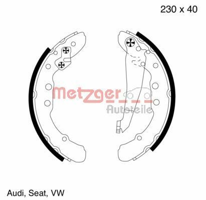 METZGER Brake Shoe Set Article number: MG 572 cheaply