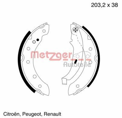 METZGER Brake Shoe Set Article number: MG 584 cheaply