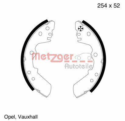METZGER Brake Shoe Set Article number: MG 587 cheaply