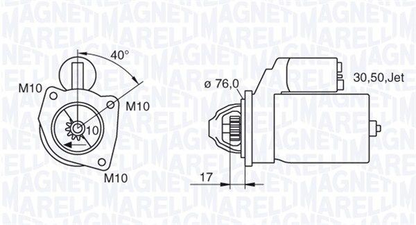 MAGNETI MARELLI Starter motor Article number: 063280005010 cheaply