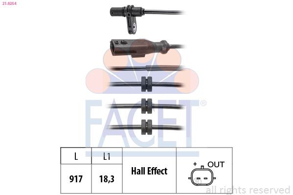 FACET ABS sensor Article number: 21.0254 cheaply