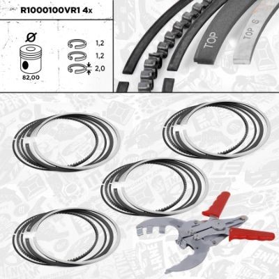 ET ENGINETEAM Piston Ring Kit Article number: R1000100VR1 cheaply