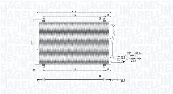 MAGNETI MARELLI Air conditioning condenser Article number: 350203206000 cheaply