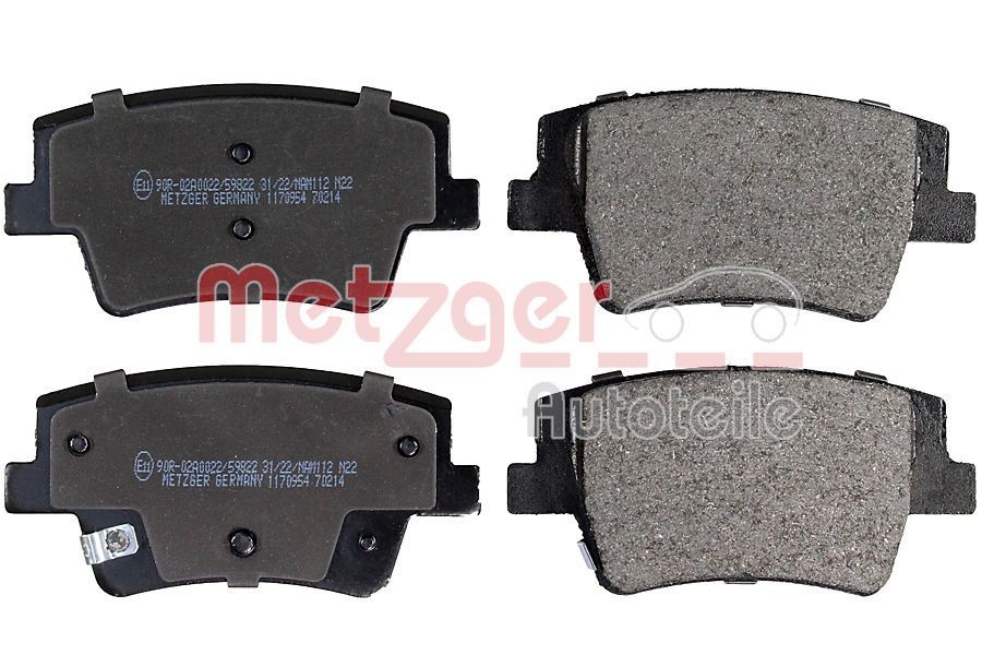 METZGER Brake pad set Article number: 1170954 cheaply