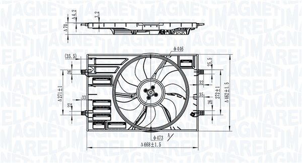 MAGNETI MARELLI Fan, radiator Article number: 069422828010 cheaply