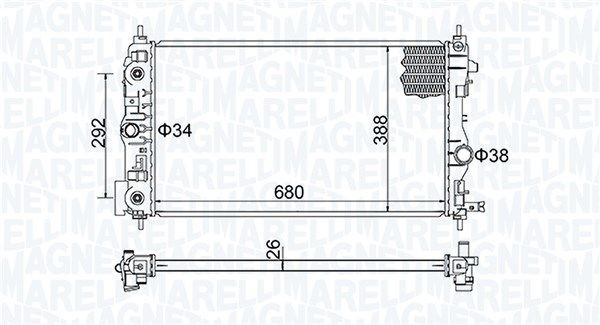 MAGNETI MARELLI Engine radiator Article number: 350213206600 cheaply