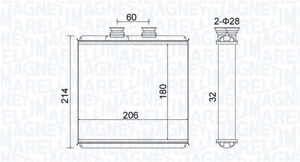 MAGNETI MARELLI Heater matrix Article number: 350218510000 cheaply