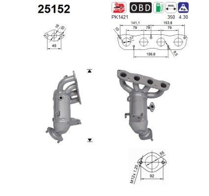 AS Catalytic converter Article number: 25152 cheaply