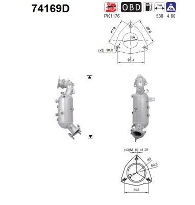 AS Catalytic converter Article number: 74169D cheaply