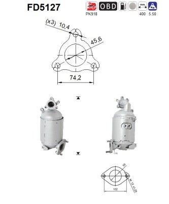 AS Diesel particulate filter Article number: FD5127 cheaply