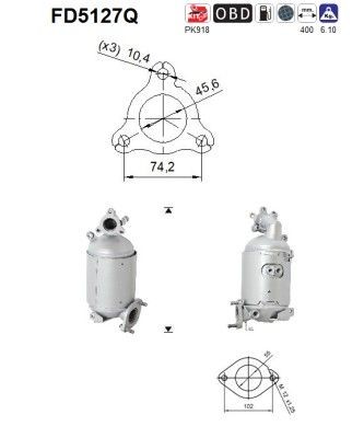 AS Diesel particulate filter Article number: FD5127Q cheaply