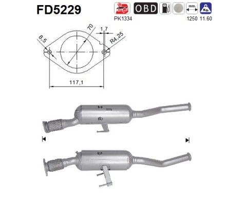 AS Diesel particulate filter Article number: FD5229 cheaply