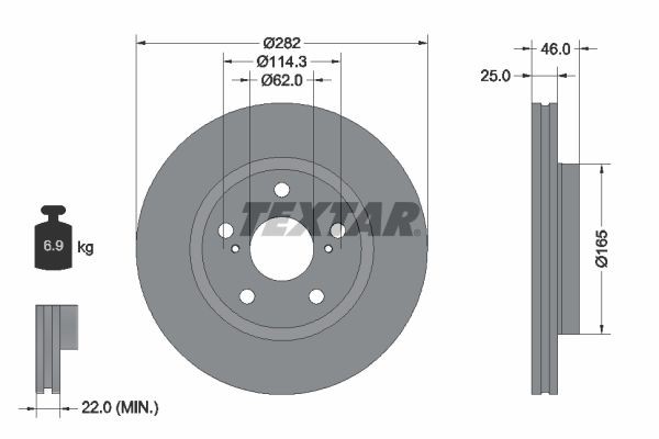 TEXTAR Brake pad wear sensor Article number: 98066100 cheaply