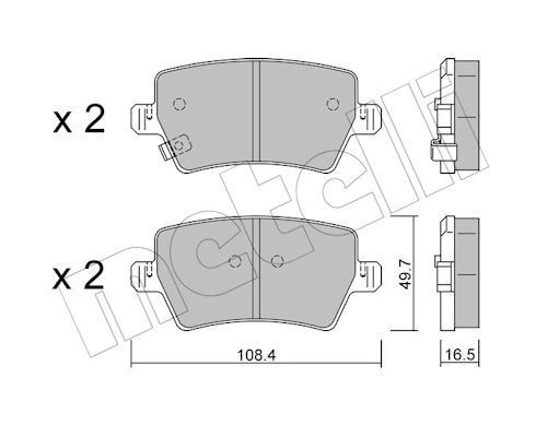 METELLI Brake pad set Article number: 22-1287-0 cheaply