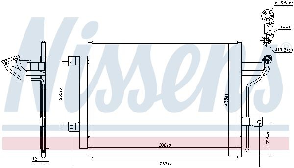 NISSENS Air conditioning condenser Article number: 940909 cheaply