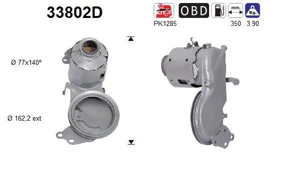 AS Catalytic converter Article number: 33802D cheaply