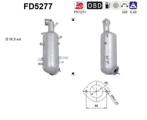 AS Diesel particulate filter Article number: FD5277 cheaply