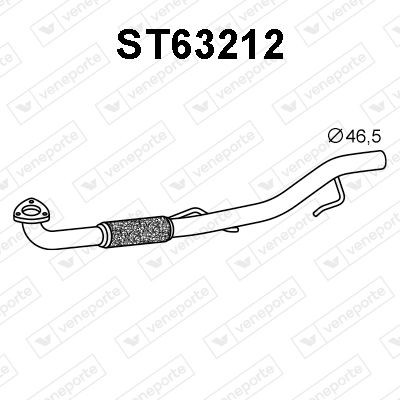 VENEPORTE ST63212 Reperationsrør, katalysator CORDOBA 1.4 16V 86 HK Benzin 2009