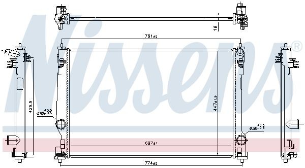 NISSENS Engine radiator Article number: 606786 cheaply