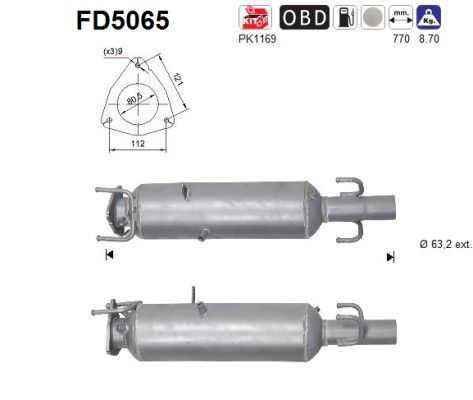 AS Diesel particulate filter Article number: FD5065 cheaply