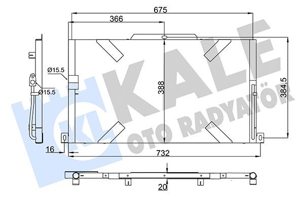 KALE OTO RADYATOR Air conditioning condenser Article number: 358765 cheaply