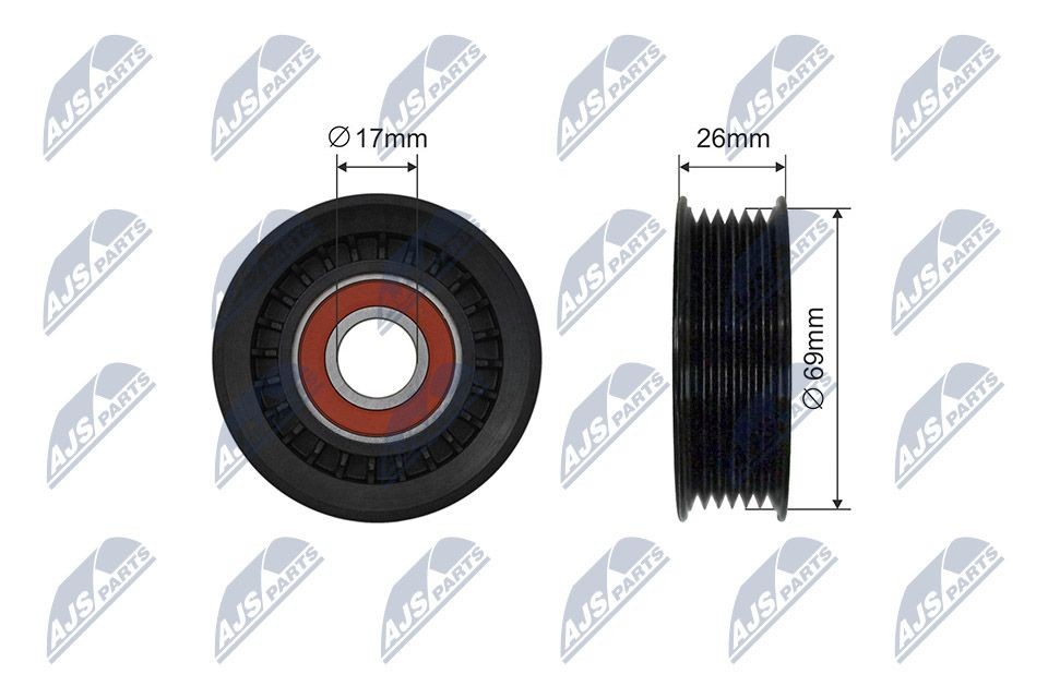 NTY Deflection / Guide Pulley, v-ribbed belt Article number: RNK-FR-051 cheaply