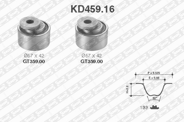 SNR Timing belt kit Article number: KD459.16 cheaply