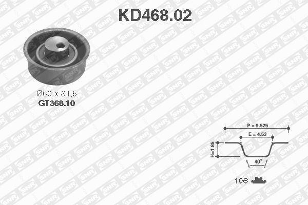 SNR Timing belt kit Article number: KD468.02 cheaply